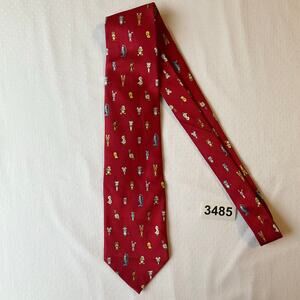 Jeilfeed Men Silk Tie, One Size, Red, Reindeer and animals Great for Holidays